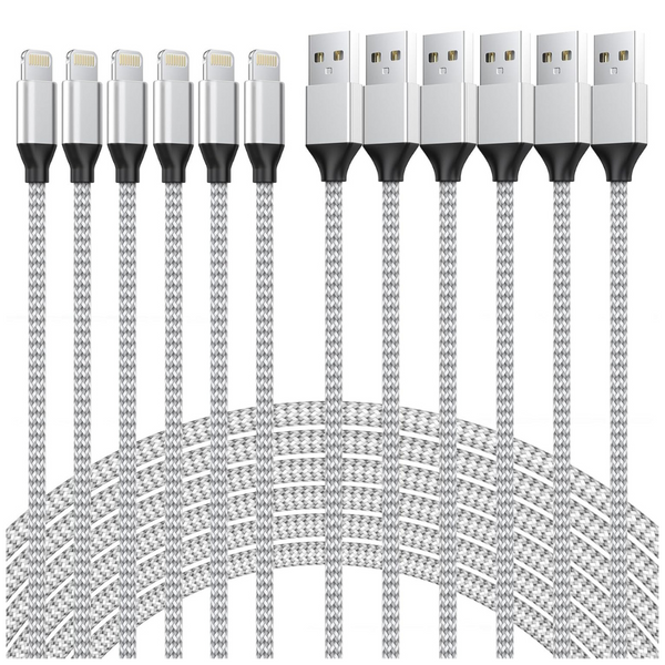 6-Pack Apple MFi Certified Fast Charger Lightning Cable