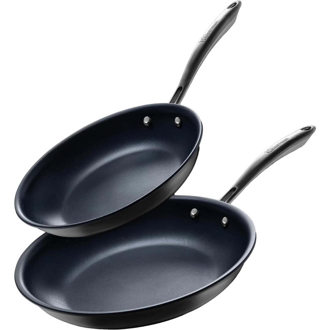 2-Pieces Guy Fieri's Flavortown Laser Titanium Fry Pan Set (8.5" & 10")