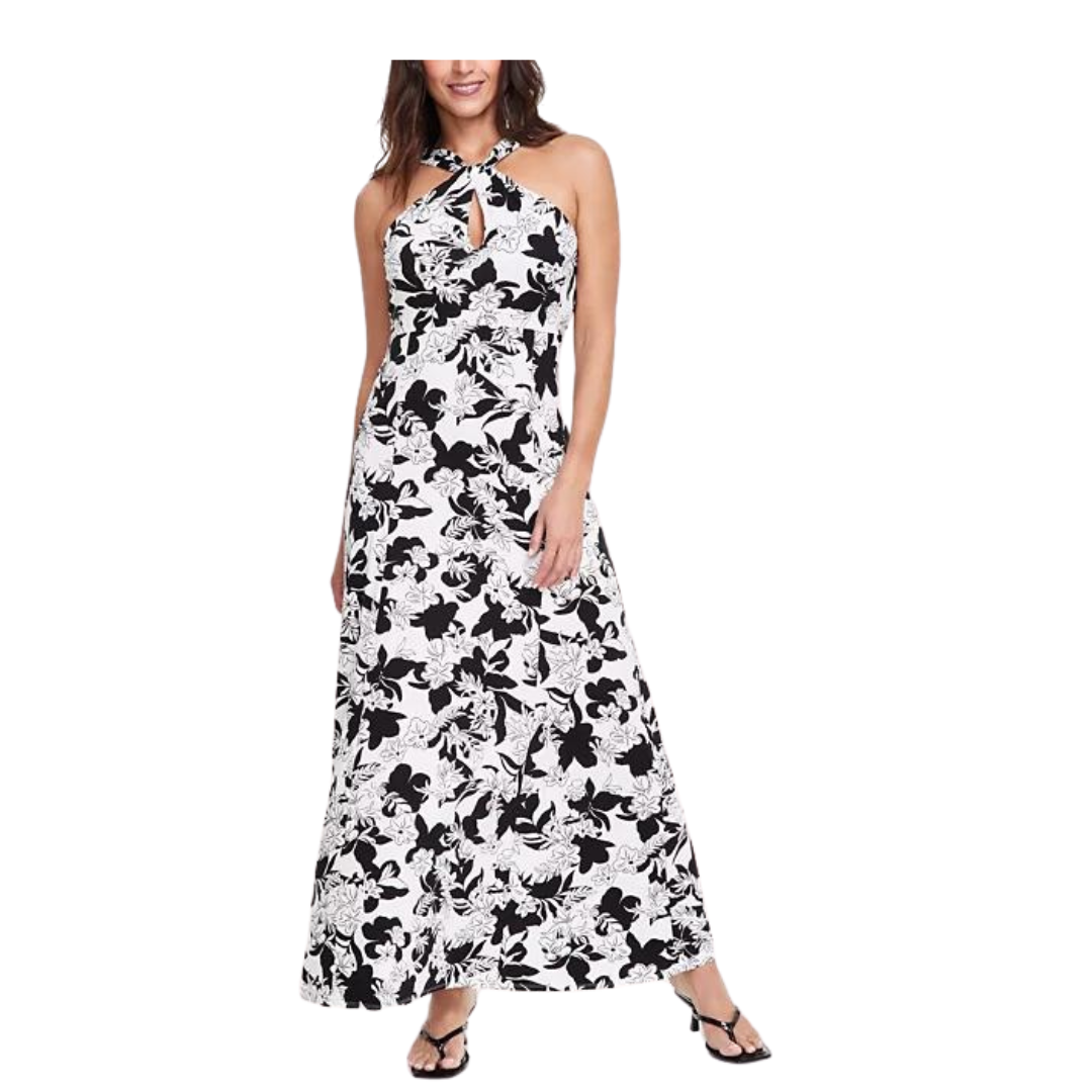 I.N.C. International Concepts Women's Printed Keyhole-Neck Maxi Dress