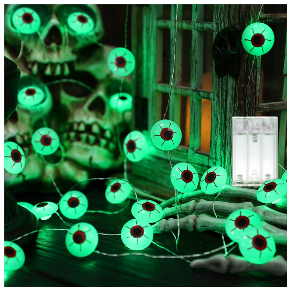 40 LED 13.78Ft Battery Operated Halloween Flexible Eyeball Lights