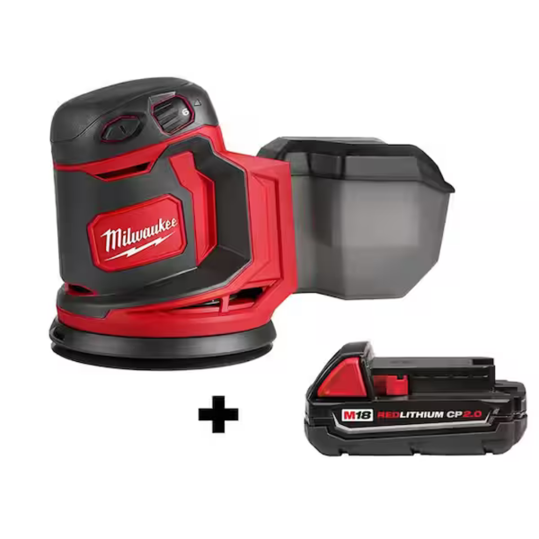 Milwaukee M18 Random Orbit Sander + Milwaukee M18 18V Li-Ion Battery