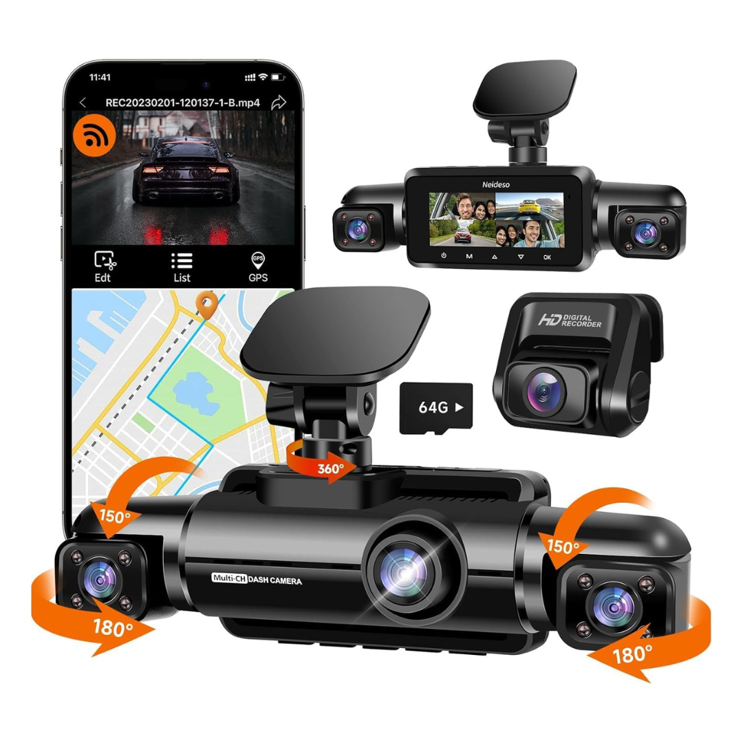 Neideso 2K+1080P Front And Rear Inside Car Dash Cam