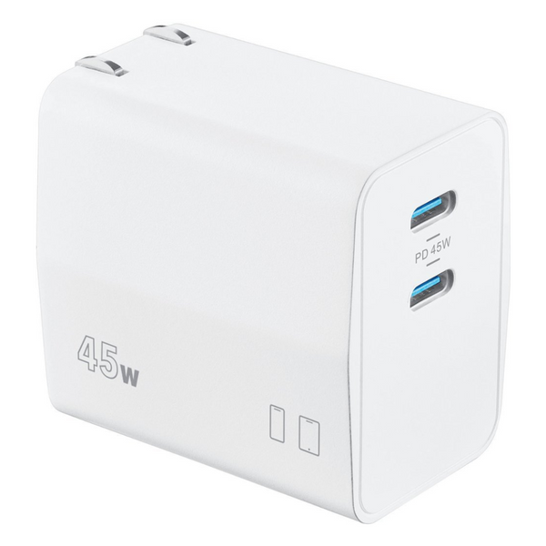 Insignia 45W Foldable Compact Dual USB-C Wall Charger