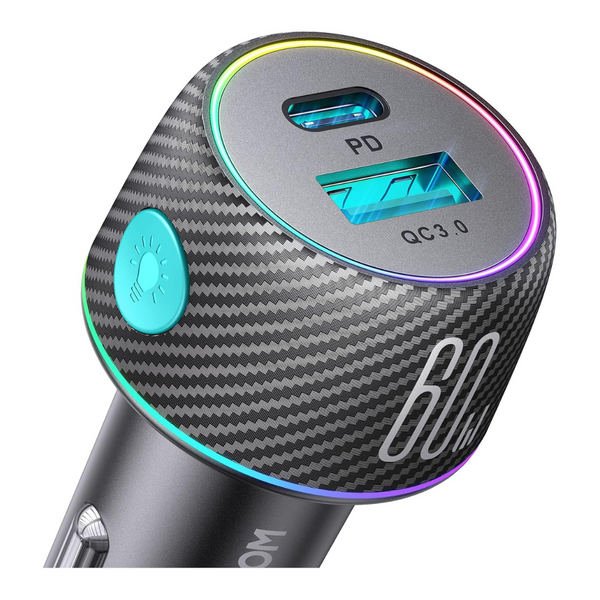 60W Dual Port USB-C Car Charger