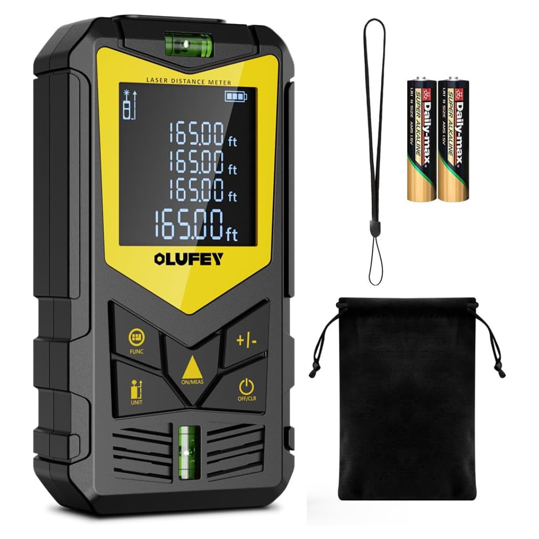 165-Ft Laser Distance Measure With 2 Bubble Levels