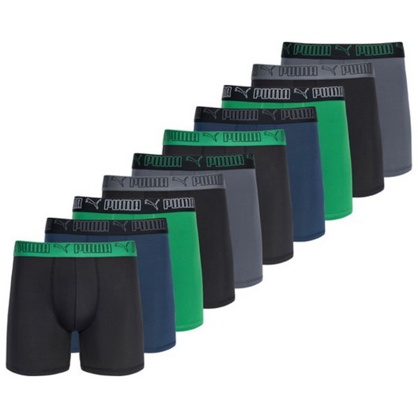 10-Pack PUMA Men's Performance Boxer Briefs (various colors/sizes)