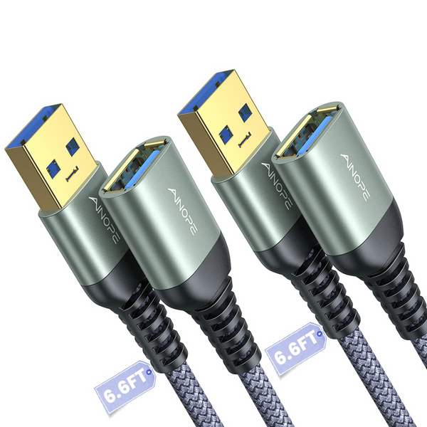 2-Pack 6.6ft Ainope USB 3.0 Type A Male to Female Extension Cable