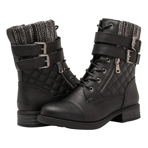 Women's Fashion Low Heels Lace Up Ankle Boots