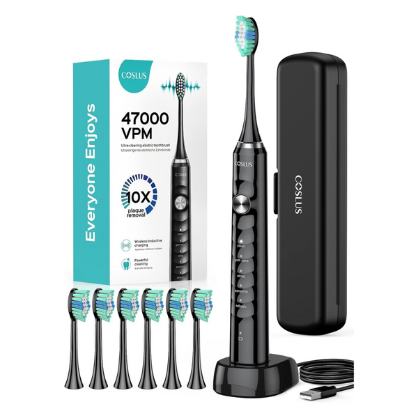 5-Modes 47000 VPM Electric Tooth Brush W/ 6 Brush Heads (4 Colors)