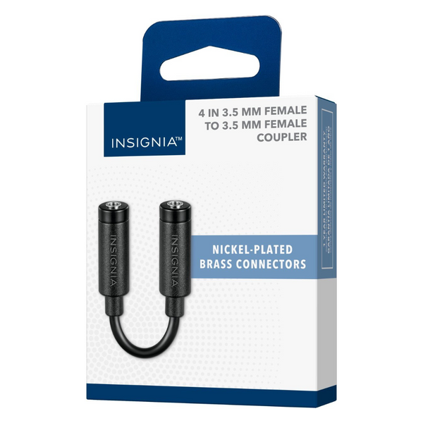 Insignia 4" Female-To-Female 3.5mm Coupler