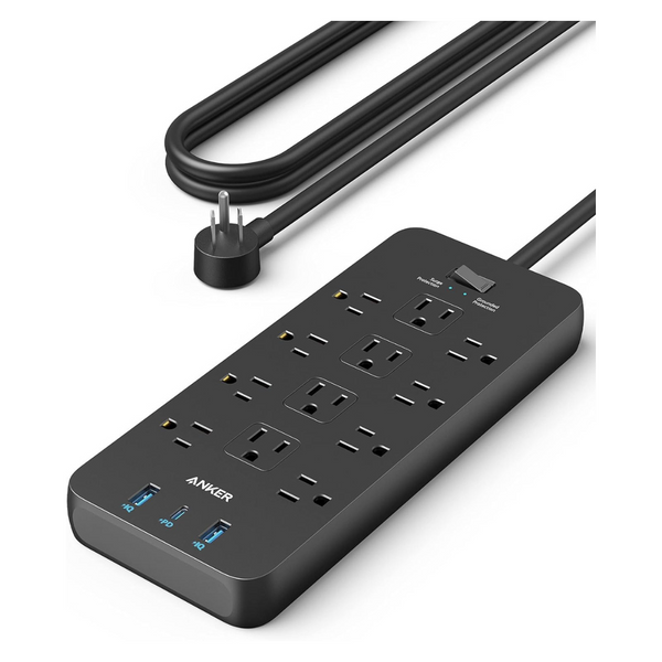 Anker 12-Outlets Power Strip Surge Protector with 2 USB-A & 1 USB-C Ports