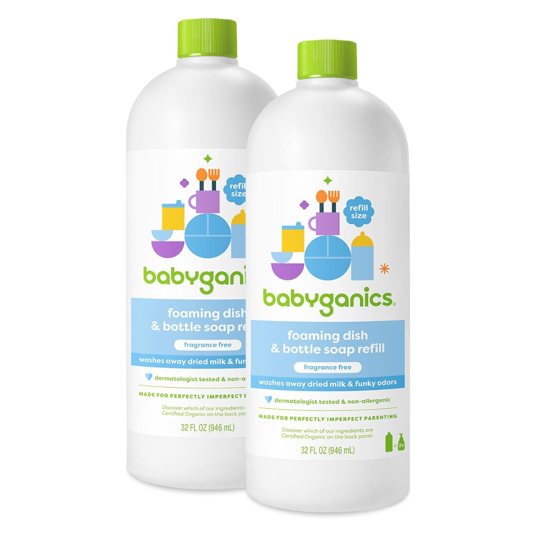 2-Pack Babyganics Foaming Dish & Bottle Soap, 32 Fl Oz