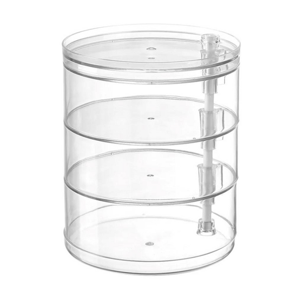 MPM 4 Tier Acrylic Jewelry Rotatable Organizer With Lid