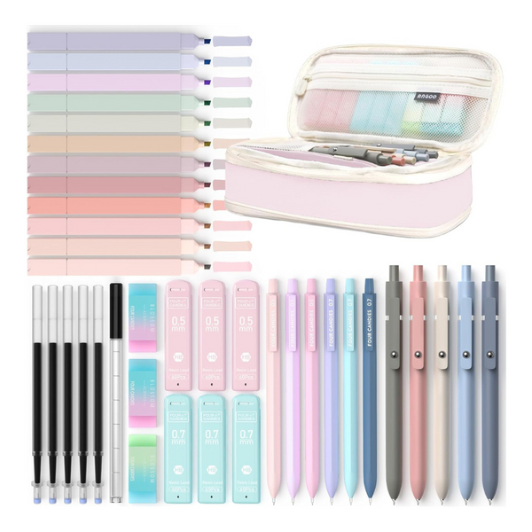 39-Piece Four Candies Aesthetic School Supplies Kit