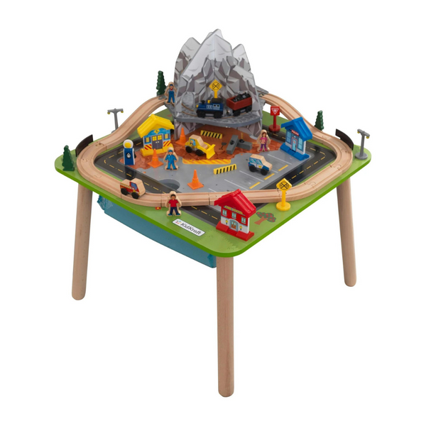 KidKraft Rocky Mountain Wooden Train Set And Train Table W/50 Accessories