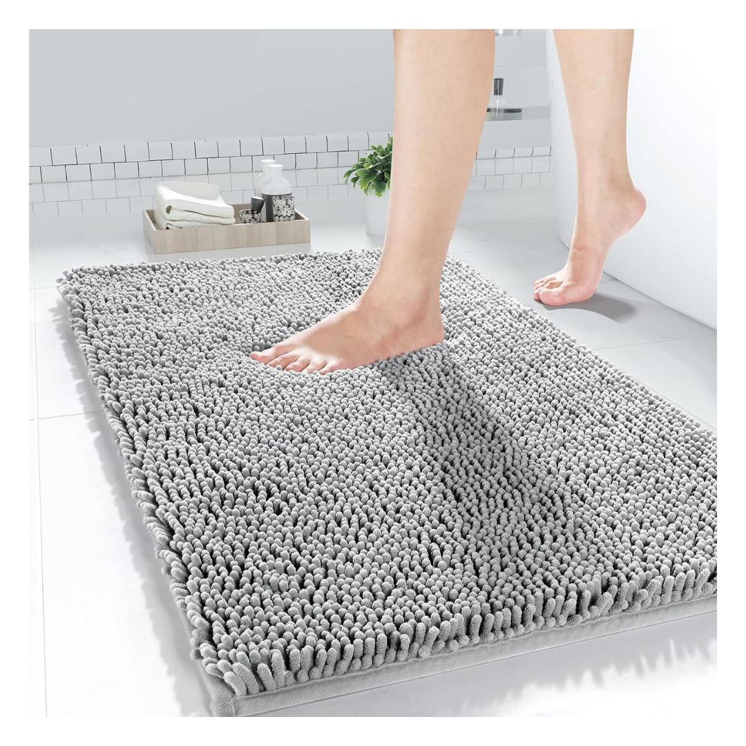 Yimobra 24" x 17" Chenille Extra Soft Shaggy Non-Slip Bathroom Rug