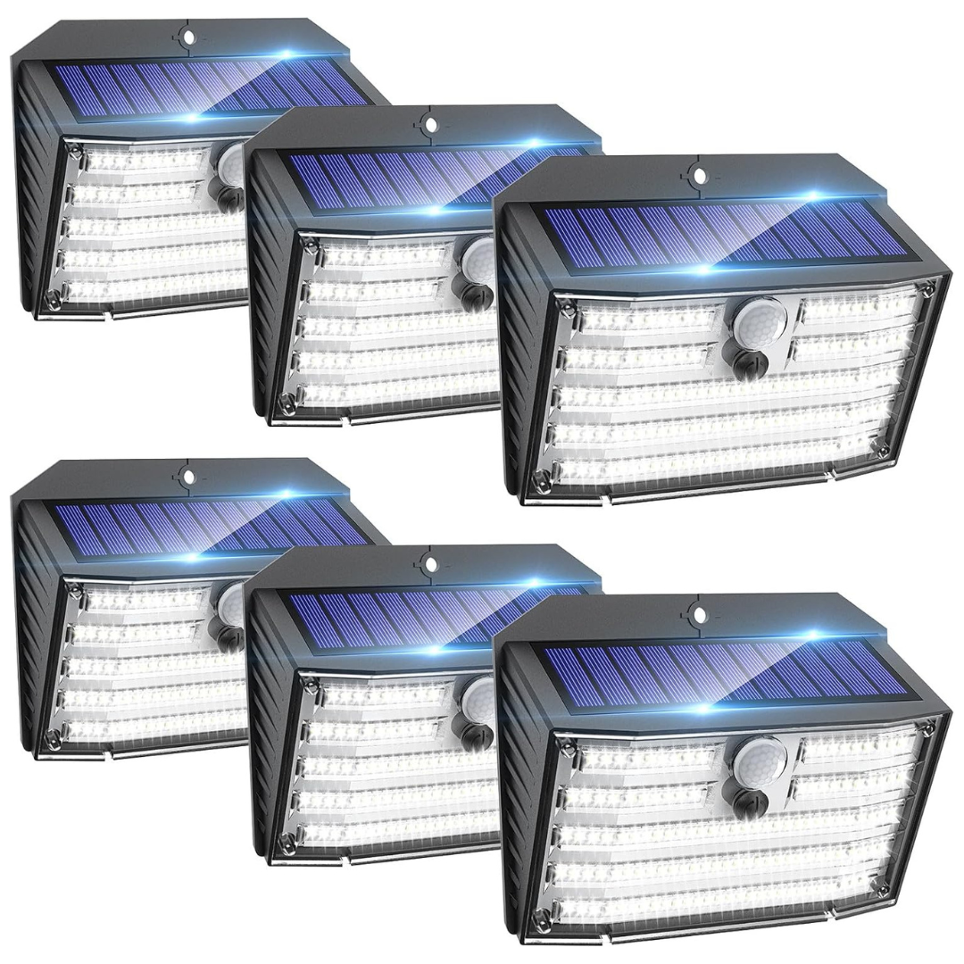 6-Pack Wireless 126 LED Motion Sensor Security Solar Lights with 3 Modes