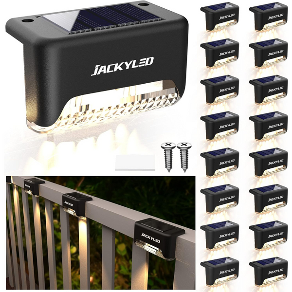 16-Pack Waterproof LED Solar Power Step Lights