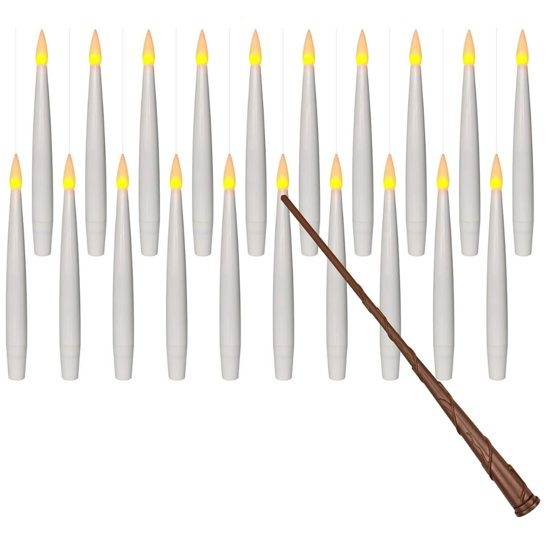 20-Piece Flameless Taper Floating Candles With Magic Wand Remote