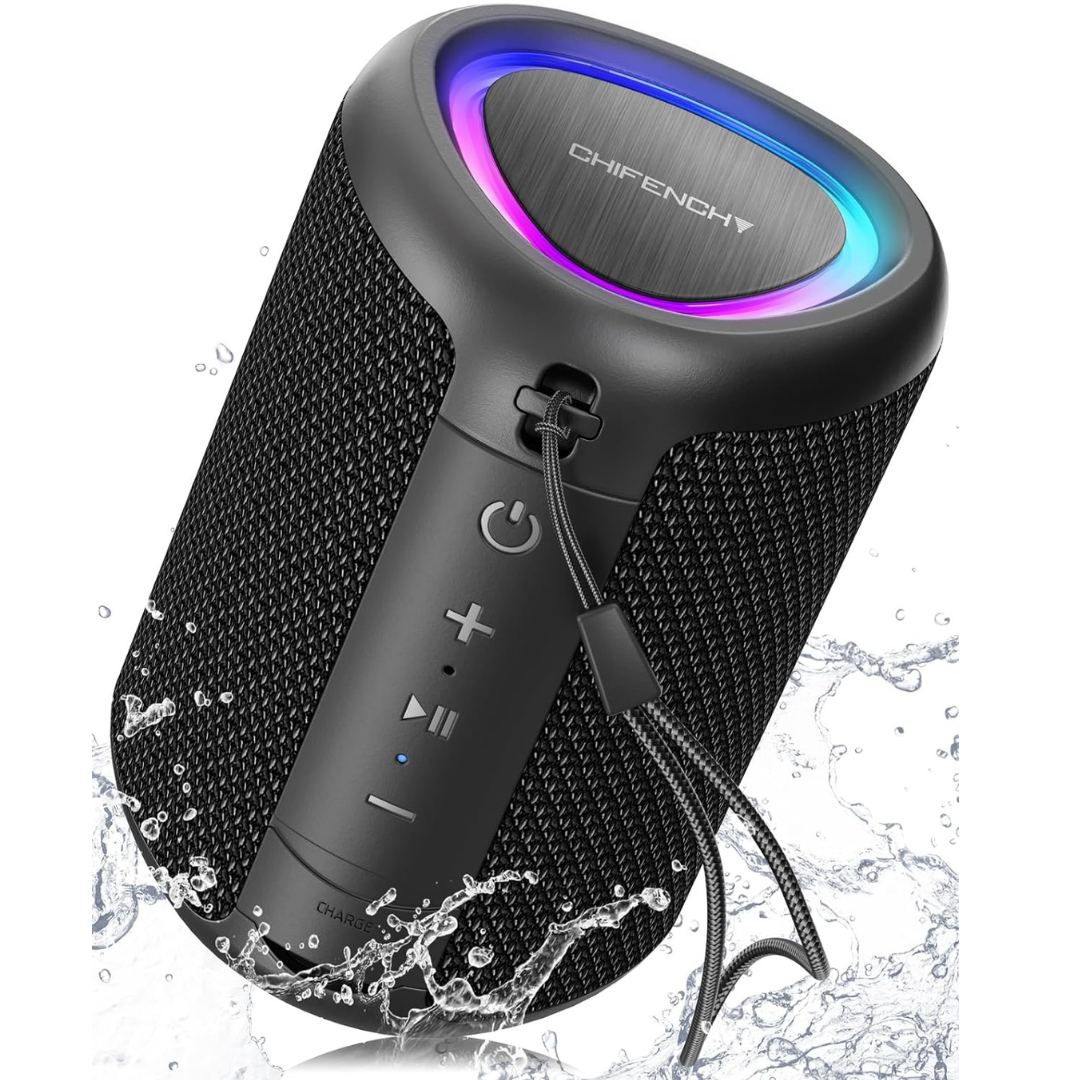 Chifenchy IPX5 Portable Bluetooth 5.3 Speaker With Lights