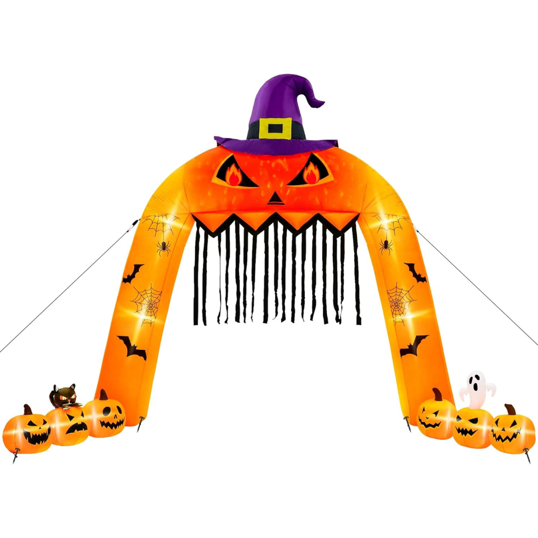 Melisheer 14 feet Giant Halloween Pumpkin Archway Inflatables