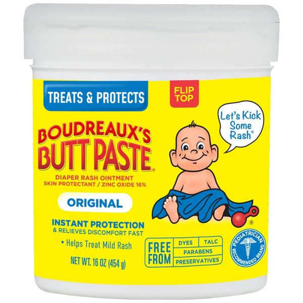 Boudreaux’s Butt Paste Original Diaper Rash Cream (16 Oz Flip-Top Jar)