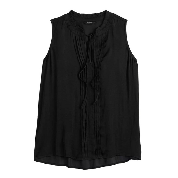 Simply Vera Vera Wang Tie Front Pintuck Womens Top