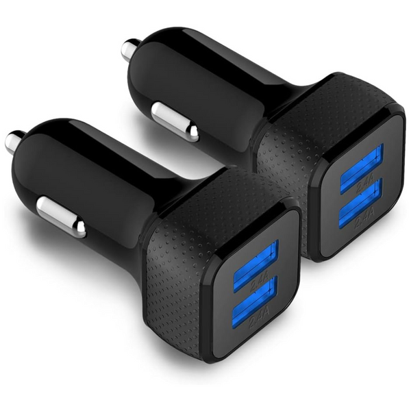 2-Pack 24W 4.8A Dual Smart USB Car Charger