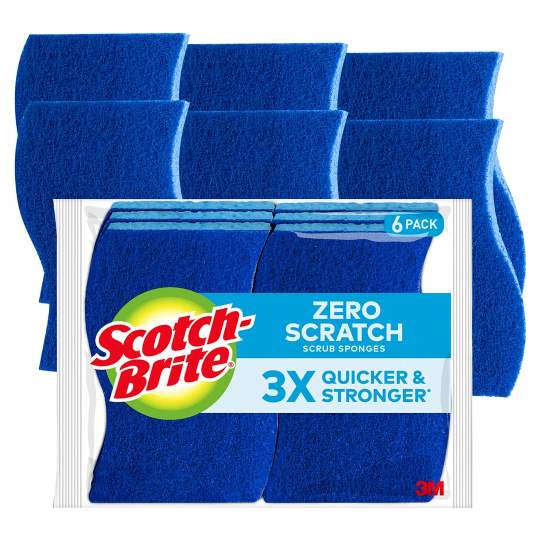 6-Pack Scotch-Brite Zero Scratch Scrub Sponges