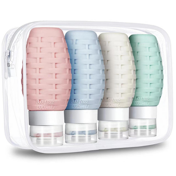 4 Pack BPA Free Travel Size Bottles for Toiletries