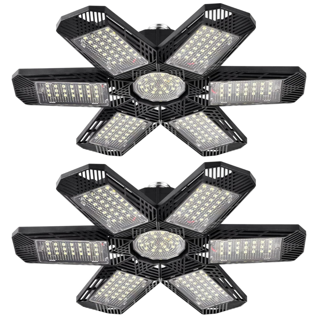 2-Pack 120W 6500K Deformable LED Garage Lights