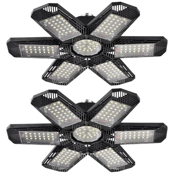 2-Pack 120W 6500K Deformable LED Garage Lights