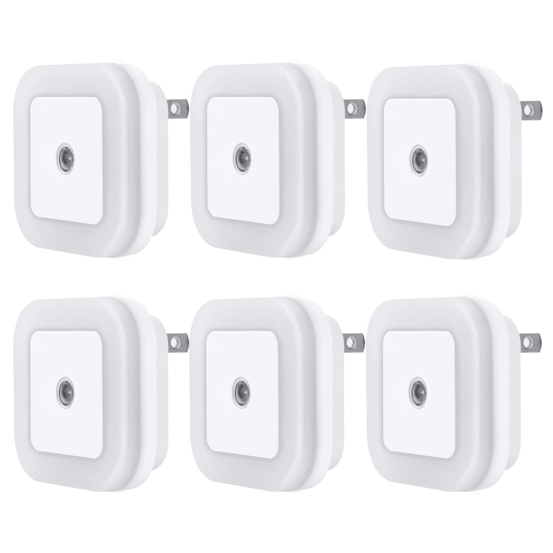 6-Pack Uigos LED Night Light Lamp With Smart Sensor Dusk To Dawn