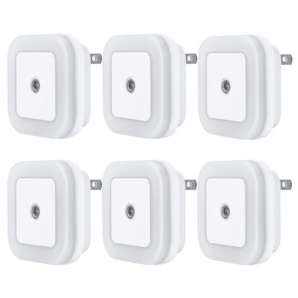 6-Pack Uigos LED Night Light Lamp With Smart Sensor Dusk To Dawn