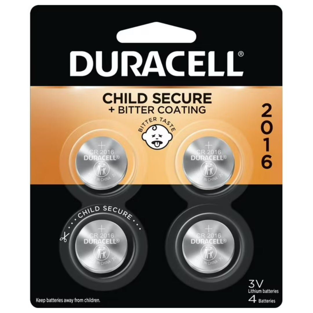 4-Count Duracell CR2016 3V Lithium Batteries