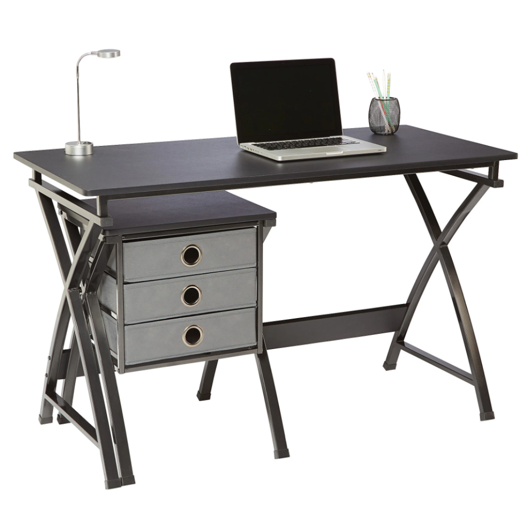 Realspace X-Cross 48"W Computer Desk With File Cabinet