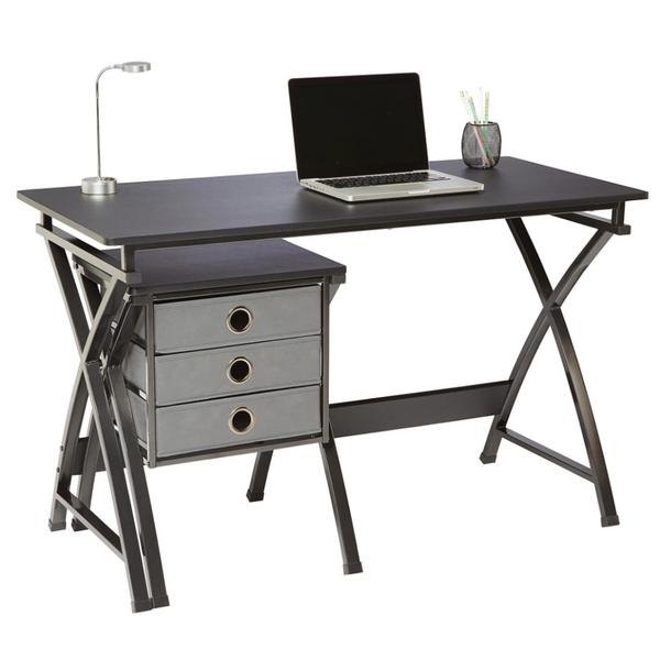 Realspace X-Cross 48"W Computer Desk With File Cabinet