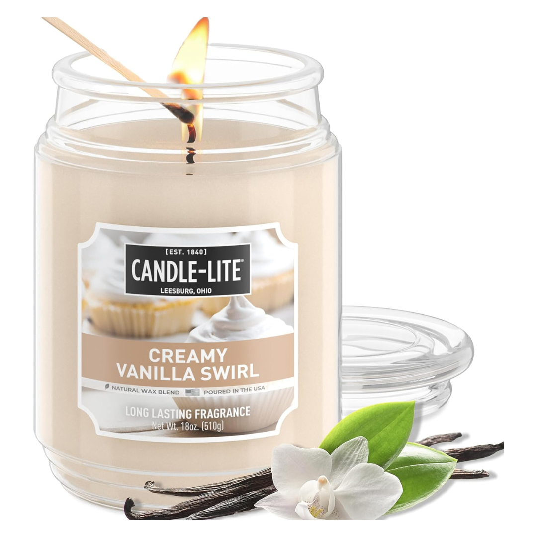 18-oz Candle-lite Single-Wick Scented Candle (Creamy Vanilla Swirl)