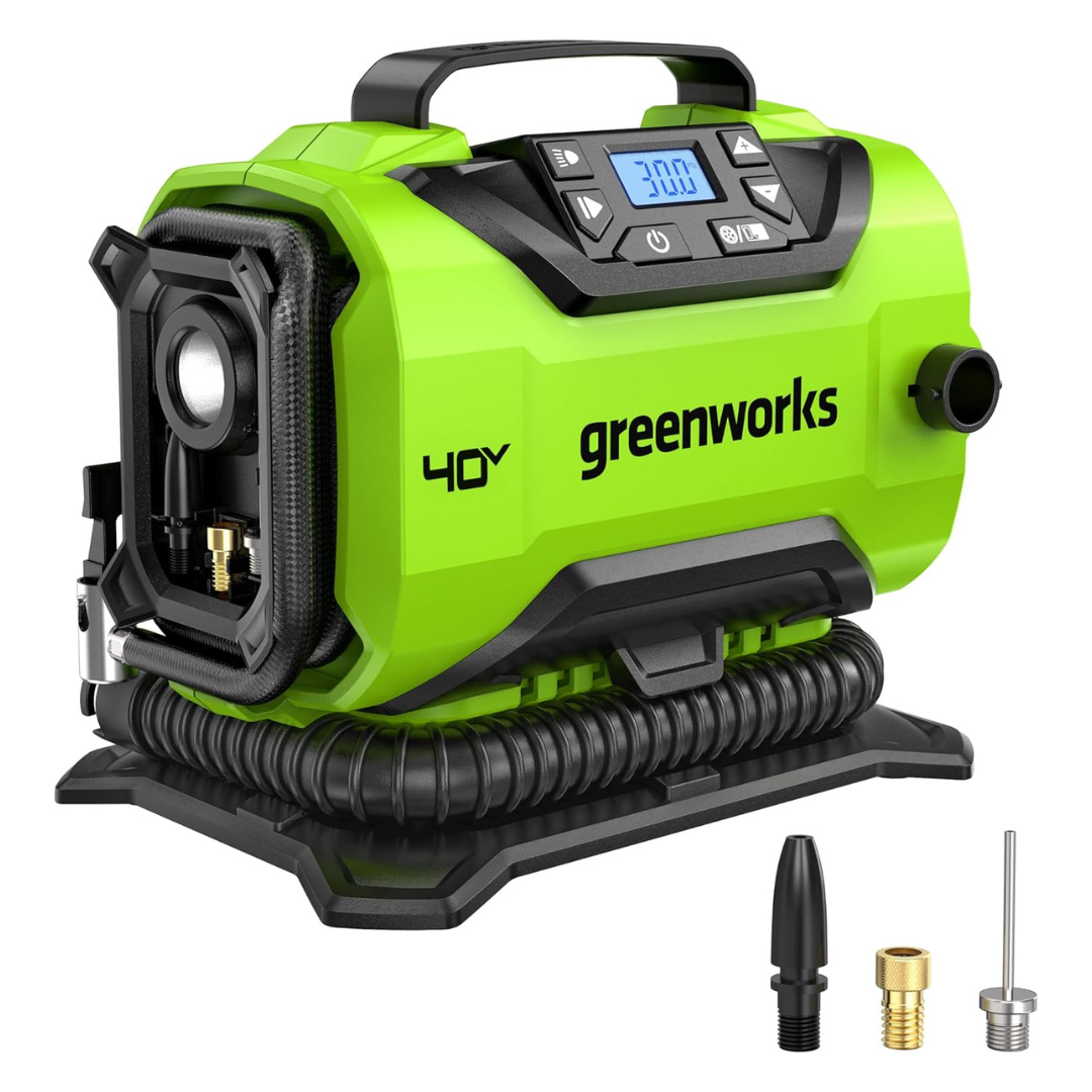 Greenworks 40V Cordless Tire Inflator 160 PSI Portable Air Compressor