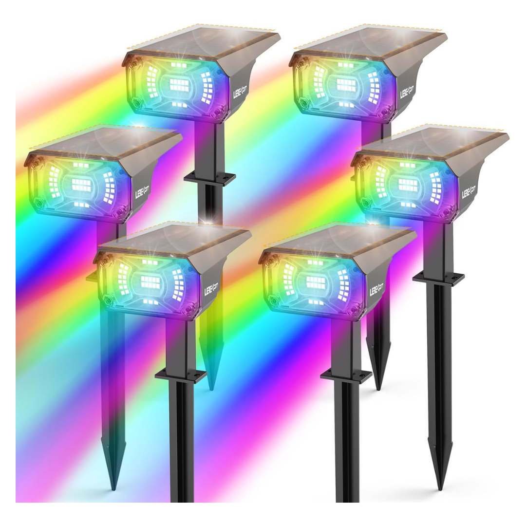 6-Pack Lerekam Solar Outdoor Waterproof Color Changing Spotlights