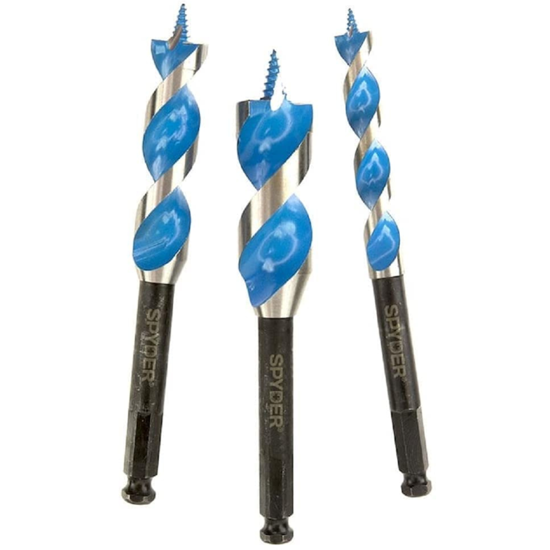 3-Piece Spyder Stinger Woodboring Power Spade Drill Bit Set (1/2", 3/4", 1")