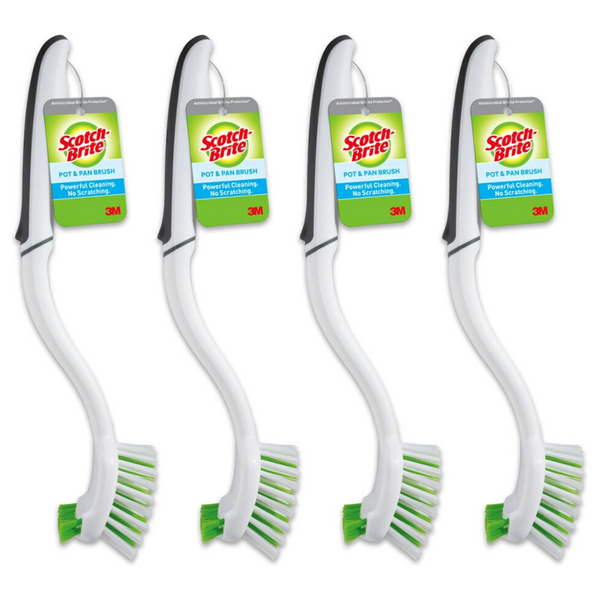 4-Pack Scotch-Brite Pot and Pan Brush for Cleaning Kitchen and Household