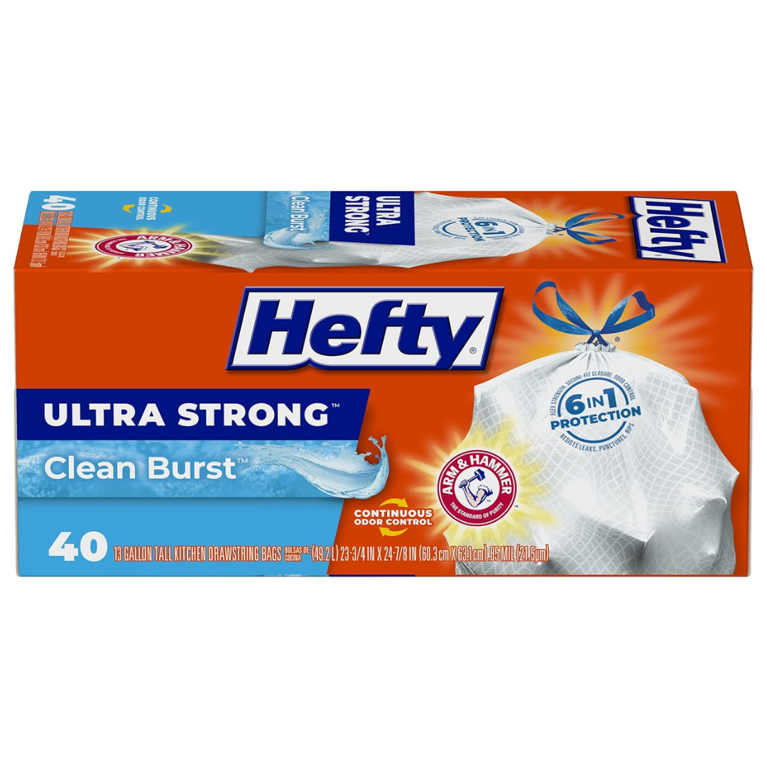 120-Count Hefty 13-Gallon Ultra Strong Tall Kitchen Trash Bags