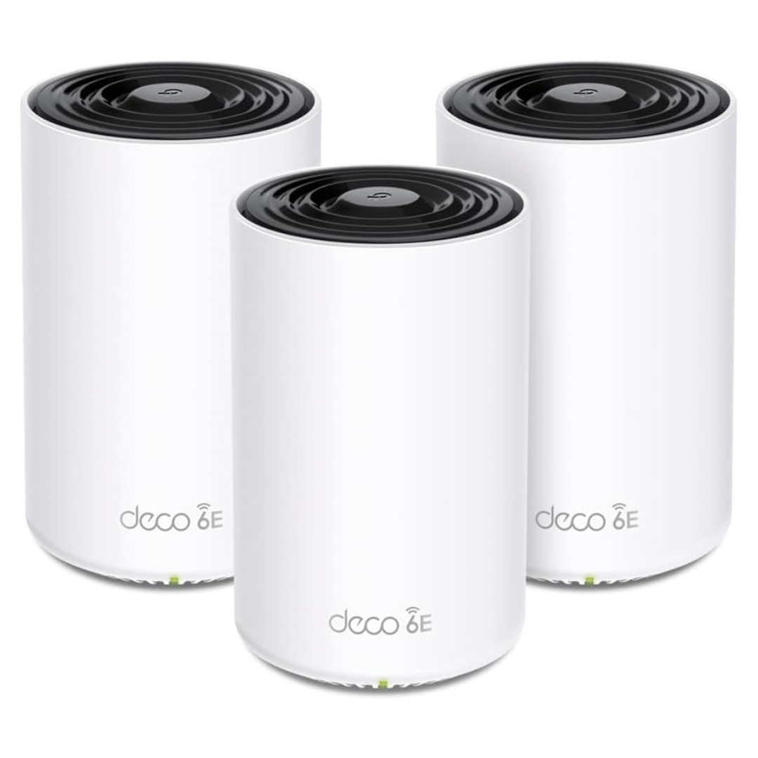 TP-Link Deco AXE5400 Tri-Band WiFi 6E Mesh System – Wi-Fi Up To 7200 Sq.Ft, AI-Driven Mesh New 6GHz Band (3-Pack)