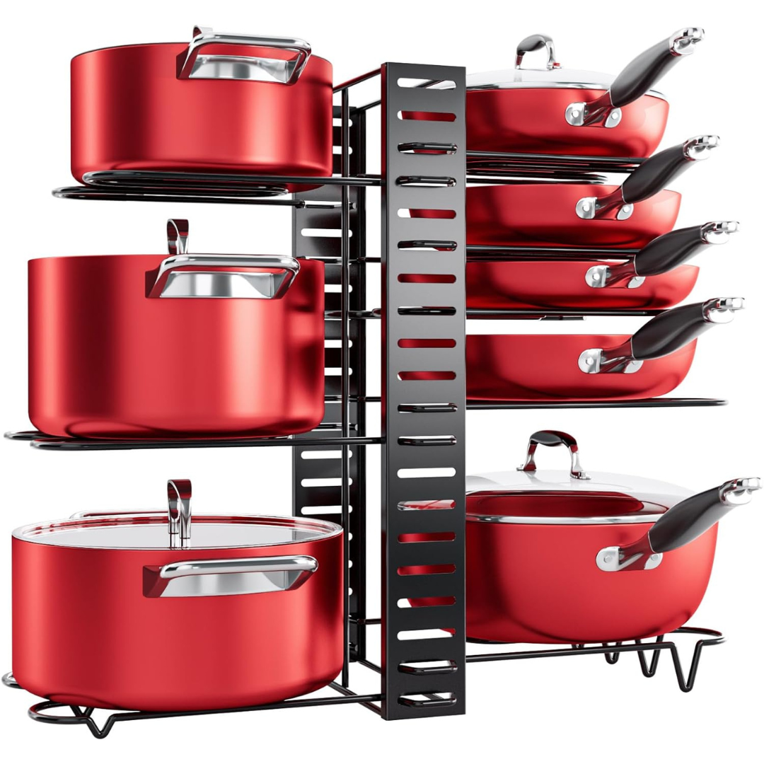 Mudeela 8-Tier Adjustable Pots & Pans Organizer Rack