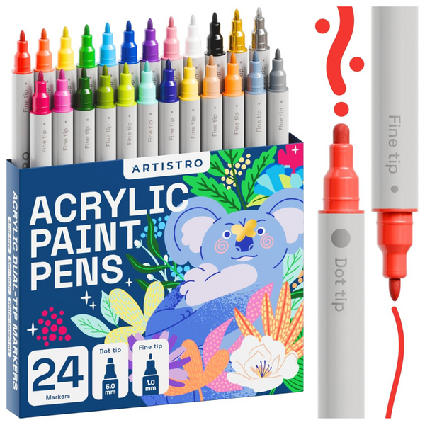 24-Count Dual Dot & Fine Tip Acrylic Paint Markers