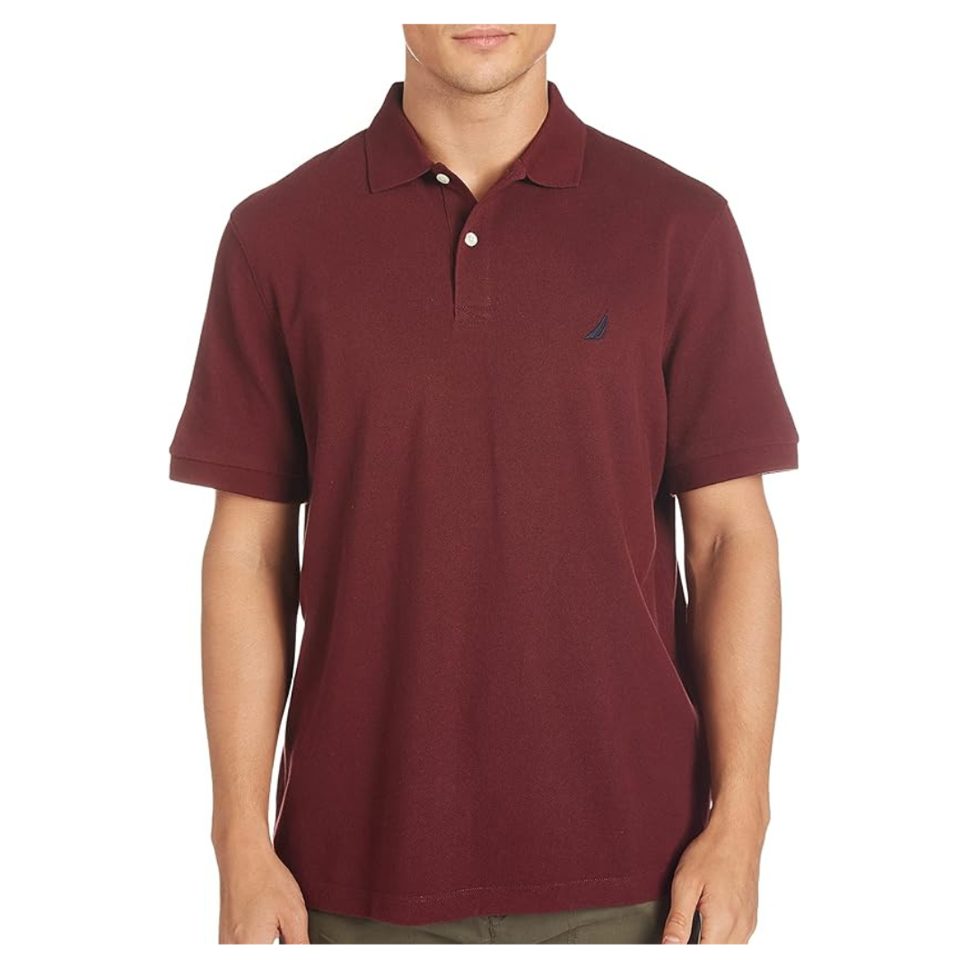 Nautica Men's Short Sleeve Cotton Pique Polo Shirt