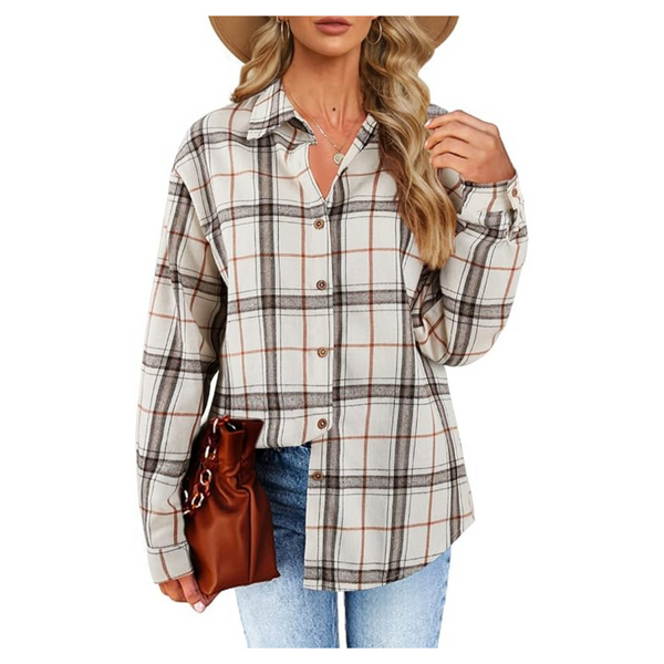 Women's Long Sleeve Button Down Flannel Shirts