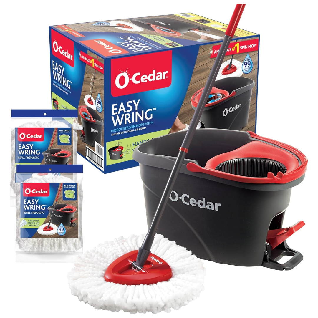 O-Cedar EasyWring Microfiber Spin Mop & Bucket Floor Cleaning System