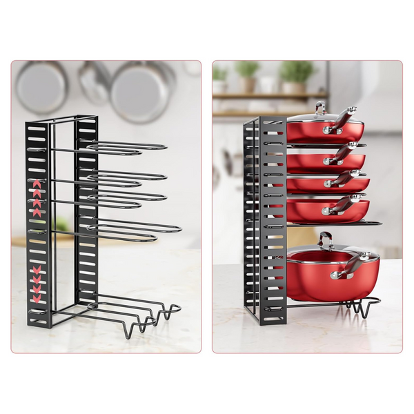 Mudeela 8-Tier Adjustable Pots & Pans Organizer Rack